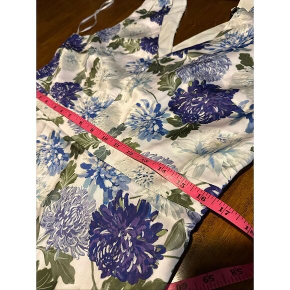 New Sam Edelman Womens Silky Floral Print Midi Dress Purple Mist Size Large - Picture 12 of 14